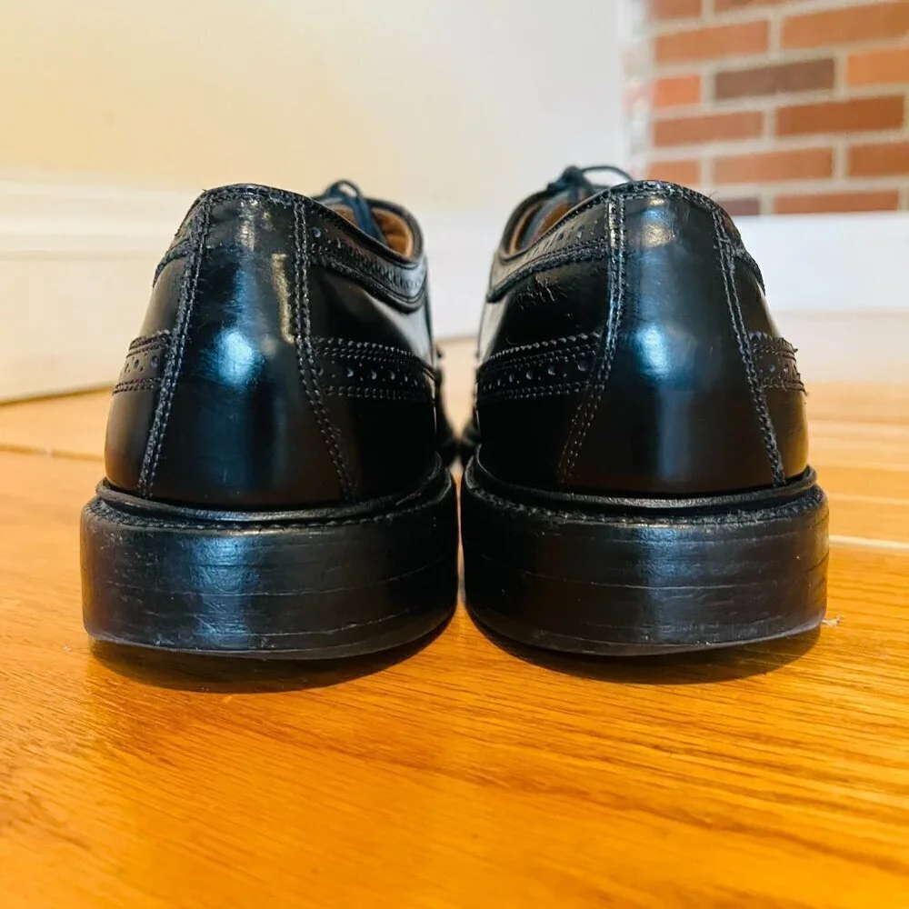 Allen Edmonds MacNeil US 12 B Longwings Oxford Wingtip Black Leather USA Made